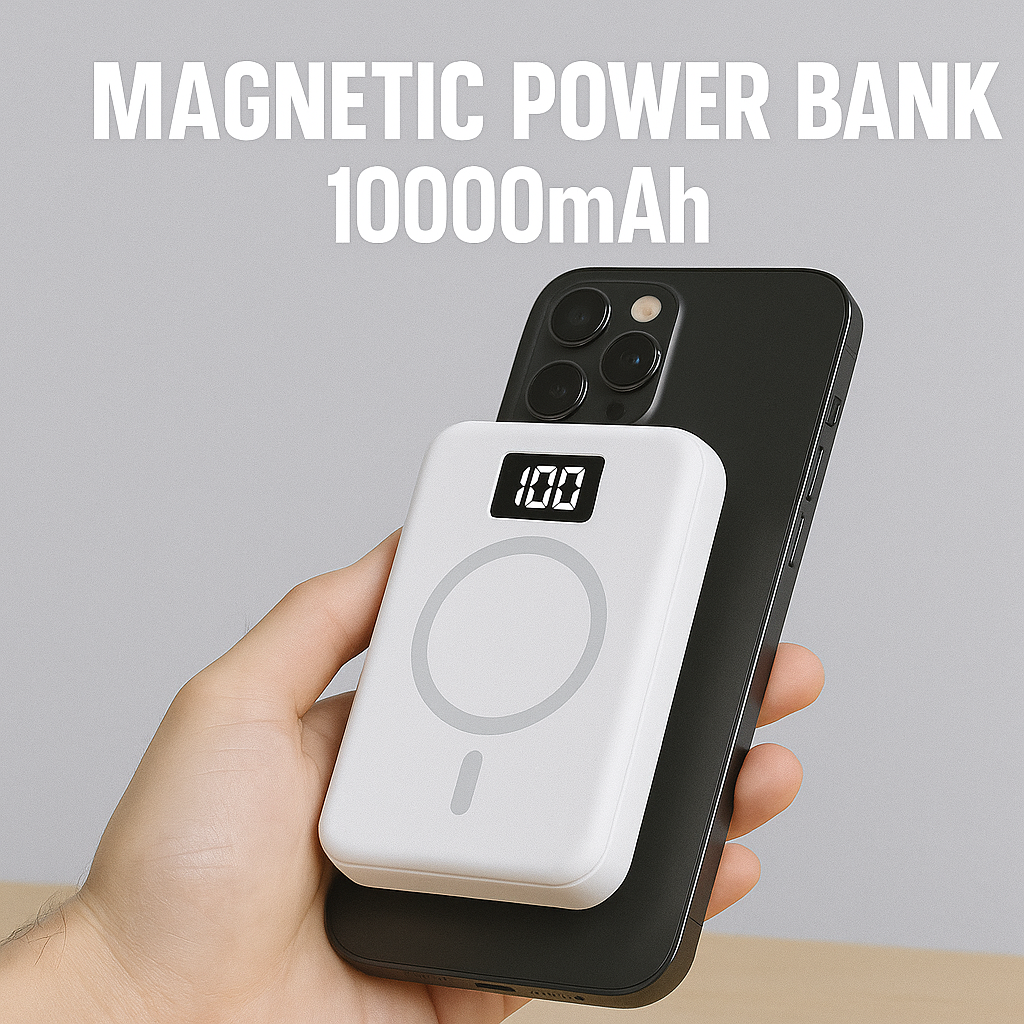 Magnetic Power Bank – 10000mAh Wireless Portable Charger