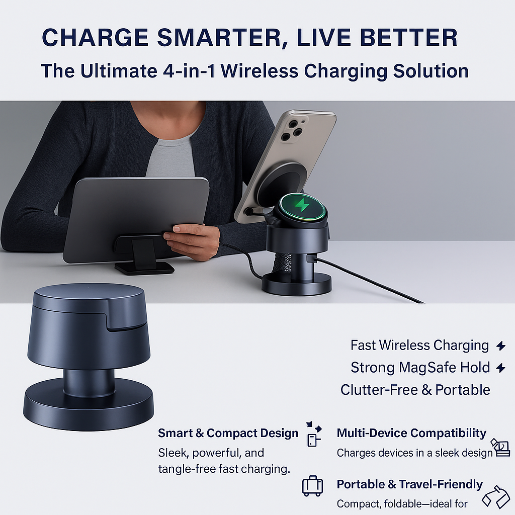 Wirenoso - MagDock Pro 4-in-1 Charging Station